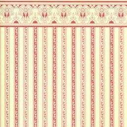 Image of Dollhouse Miniature Wallpaper: Regency, Burgandy Stripe JM02