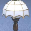 Image of Dollhouse Miniature White Tiffany Table Lamp MH627