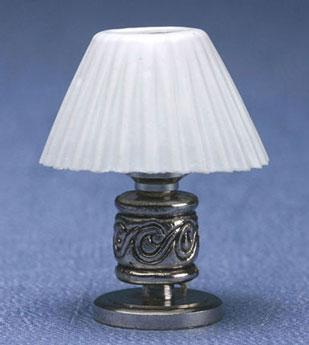 Image of Dollhouse Miniature Table Lamp, Silver Swirl MH819