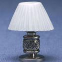 Image of Dollhouse Miniature Table Lamp, Silver Swirl MH819