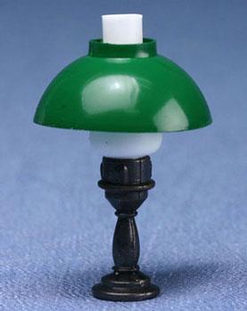 Image of Dollhouse Miniature Karo Table Lamp, Green Shade MH855