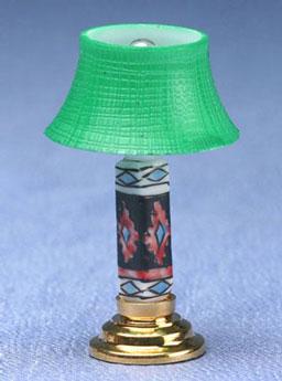 Image of Dollhouse Miniature Modern Table Lamp, Green Shade MH914
