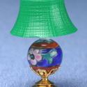 Image of Dollhouse Miniature Modern Table Lamp, Green Shade MH917