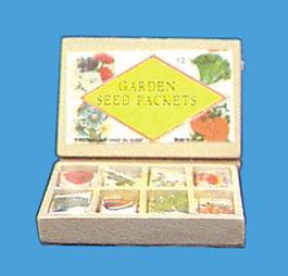 Image of Dollhouse Miniature Garden Seed Packets In Tray