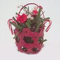 Image of Dollhouse Miniature Basket W/Flowers & Candy Canes