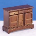 Image of Dollhouse Miniature Walnut Cabinet w/Drawers