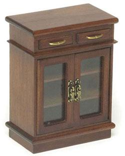 Image of Dollhouse Miniature Walnut Cabinet