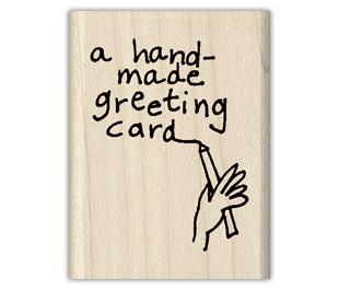 Image of A Handmade Greeting Card Wood Mounted Rubber Stamp 97946