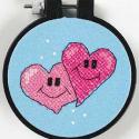 Image of A Pair Of Hearts Stamped Cross Stitch Kit