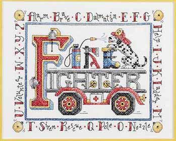Image of ABC's of Firefighters Counted Cross Stitch Kit