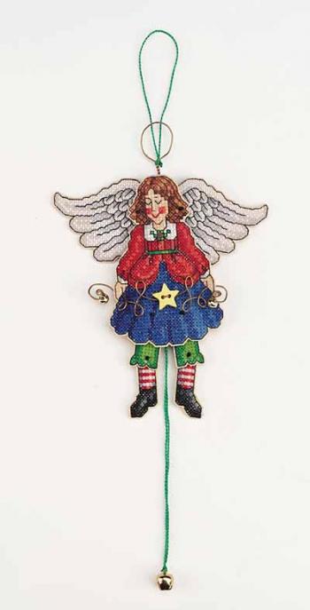 Image of Angel Jumping Jack Counted Cross Stitch Ornament