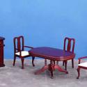 Image of Dollhouse Miniature Mahogany Dining Room Set