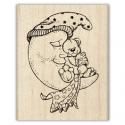 Image of Baby Bear Moon Wood Mounted Rubber Stamp