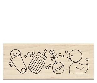 Image of Baby Border Wood Mounted Rubber Stamp
