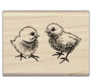 Image of Baby Chicks Wood Mounted Rubber Stamp