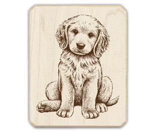 Image of Baby Retriever Wood Mounted Rubber Stamp