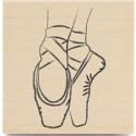 Image of Ballet Shoes Wood Mounted Rubber Stamp