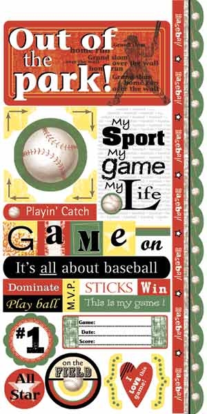 Image of Baseball Attitude Cardstock Stickers