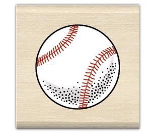 Image of Baseball Wood Mounted Rubber Stamp 96510