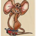 Image of Bashful Mouse Wood Mounted Rubber Stamp
