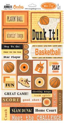 Image of Basketball Cardstock Sticker Sheet