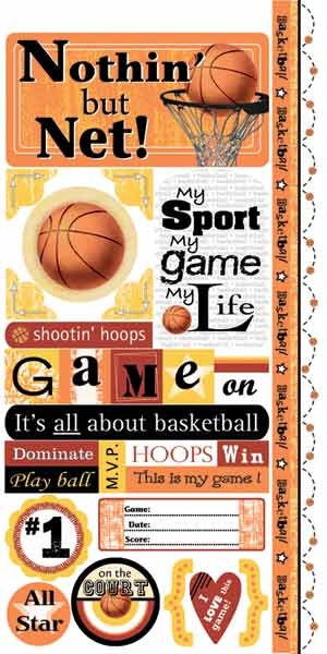 Image of Basketball Attitude Cardstock Stickers