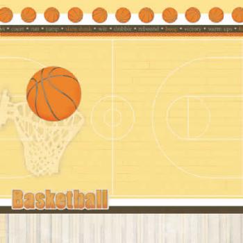 Image of Basketball Courtside Scrapbook Paper