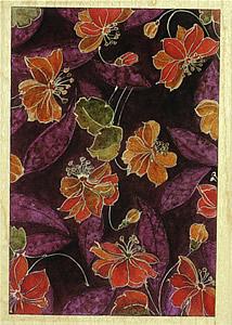 Image of Batik Island Floral Wood Mounted Rubber Stamp