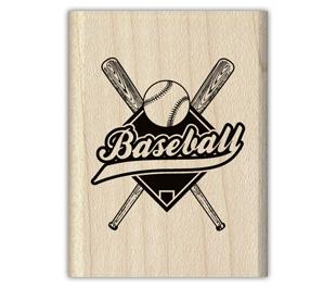 Image of Batter Up Wood Mounted Rubber Stamp