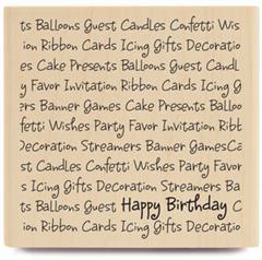 Image of Birthday Background Wood Mounted Rubber Stamp