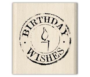 Image of Birthday Postmark Wood Mounted Rubber Stamp