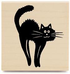 Image of Black Cat Wood Mounted Rubber Stamp