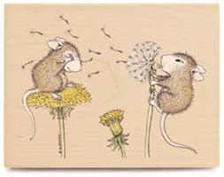 Image of Blowing Dandelions Wood Mounted Rubber Stamp