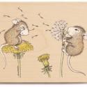 Image of Blowing Dandelions Wood Mounted Rubber Stamp