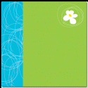 Image of Blue Scribble Daisy Scrapbook Paper