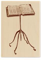 Image of Book Stand Wood Mounted Rubber Stamp