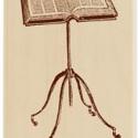 Image of Book Stand Wood Mounted Rubber Stamp