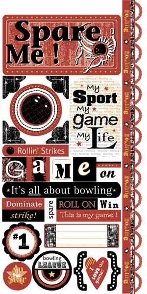 Image of Bowling Attitude Cardstock Stickers