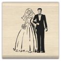 Image of Bride & Groom Wood Mounted Rubber Stamp