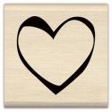Image of Brushed Heart Wood Mounted Rubber Stamp 97485