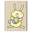 Image of Bunny and Egg Wood Mounted Rubber Stamp