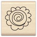 Image of Button Blossom Wood Mounted Rubber Stamp 96810