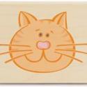 Image of Cat Face Wood Mounted Rubber Stamp