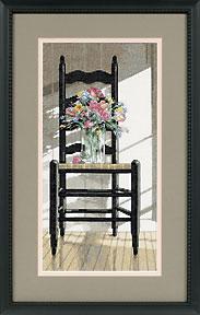 Image of Chair With Flowers Counted Cross Stitch Kit
