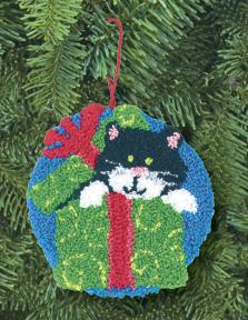 Image of Christmas Kitty Punch Needle Kit