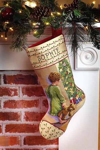 Image of Christmas Morning Counted Cross Stitch Stocking