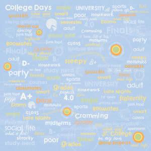 Image of College Day Words Scrapbook Paper