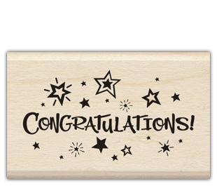 Image of Congratulations Wood Mounted Rubber Stamp