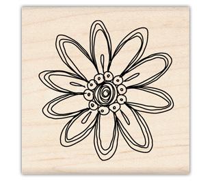 Image of Crazy Daisy Wood Mounted Rubber Stamp 96809