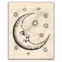 Image of Crescent Moon Wood Mounted Rubber Stamp